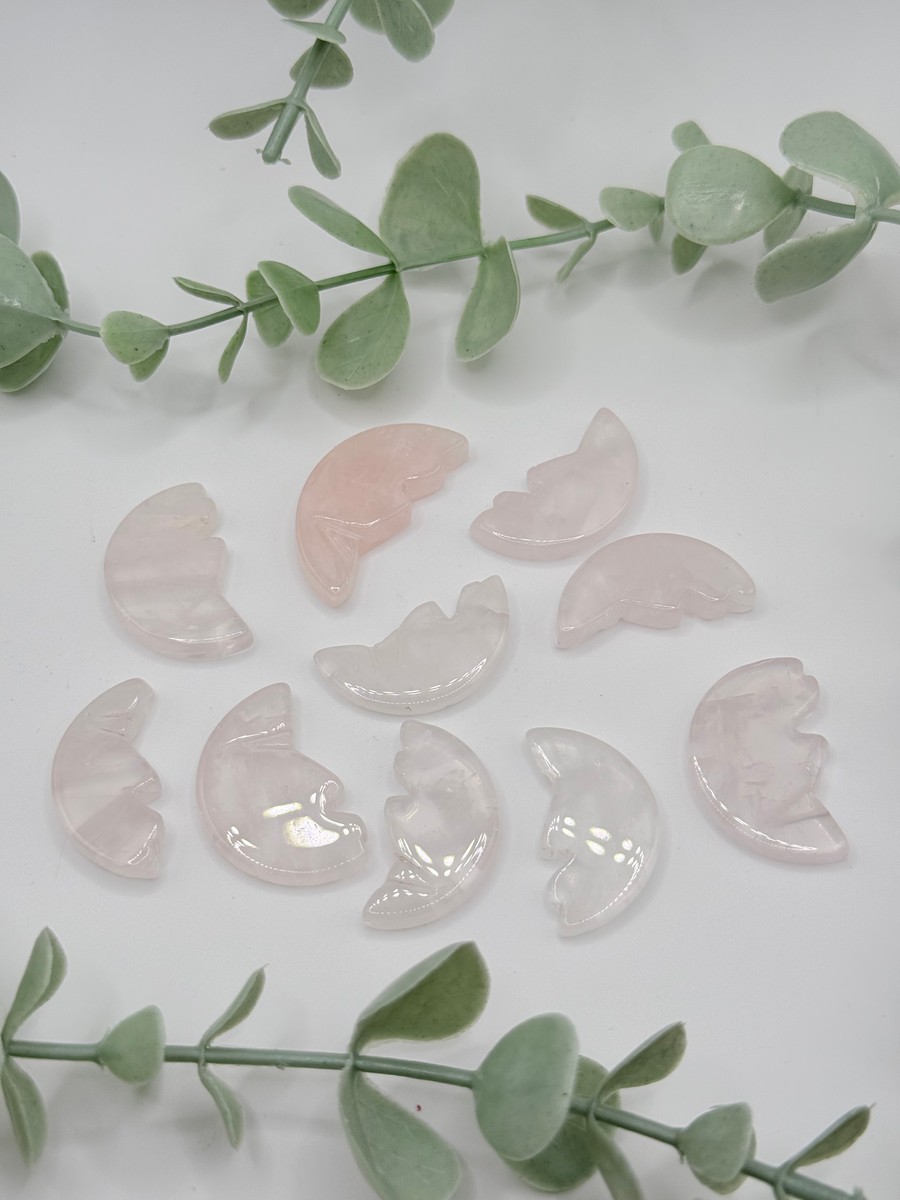 Mini rose quartz moons - mom
