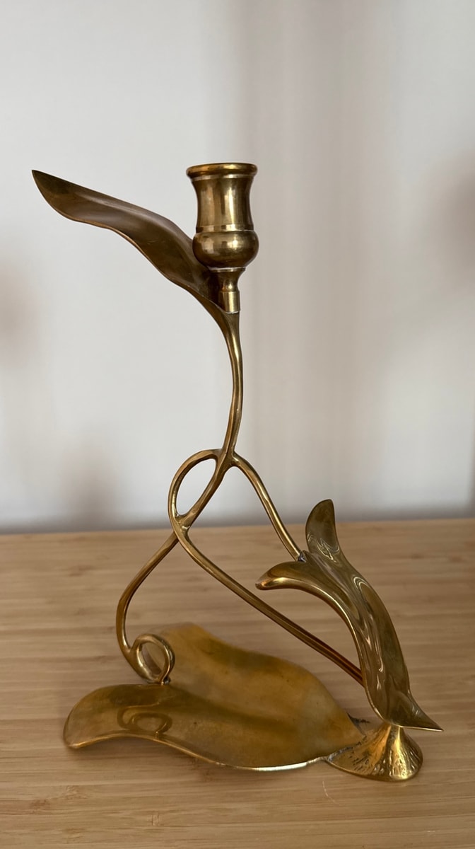 Vintage brass sphere holder