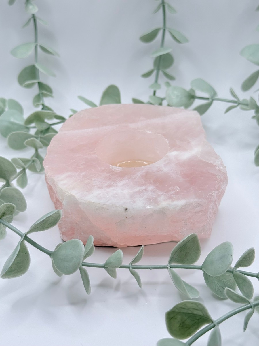 Brazilian Rose Quartz Candle Holder