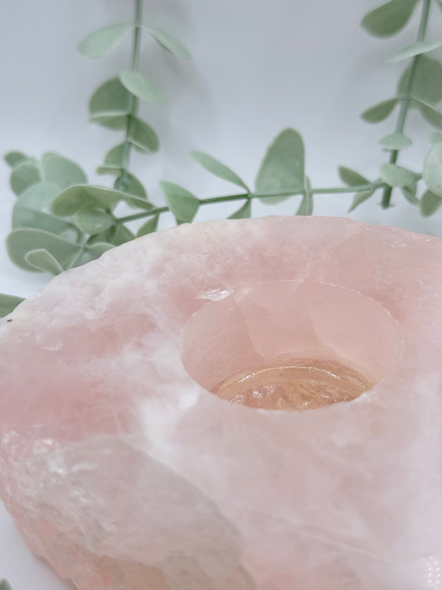 Brazilian Rose Quartz Candle Holder