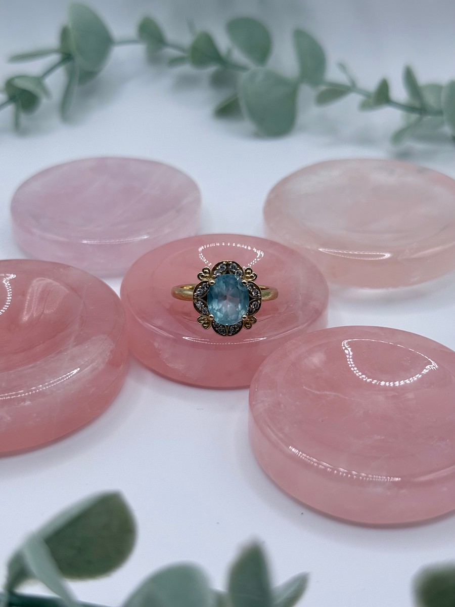 Rose Quartz Ring Dish/Sphere Stand