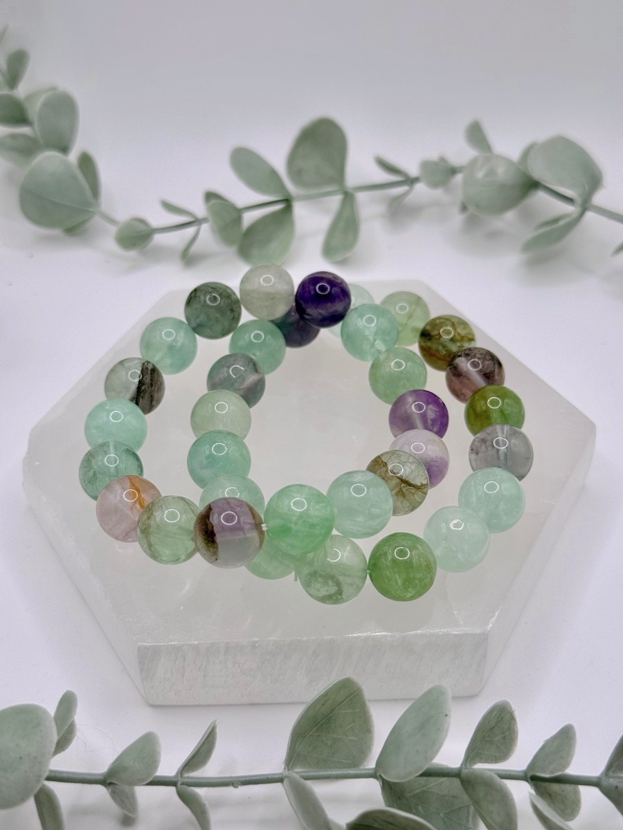 12mm Rainbow Fluorite Bracelet