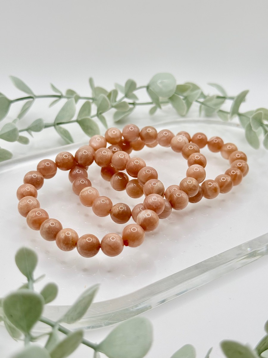 10mm Peach Moonstone Bracelet