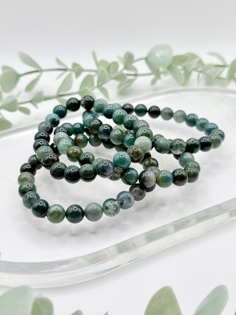 8mm Moss Agate Bracelet