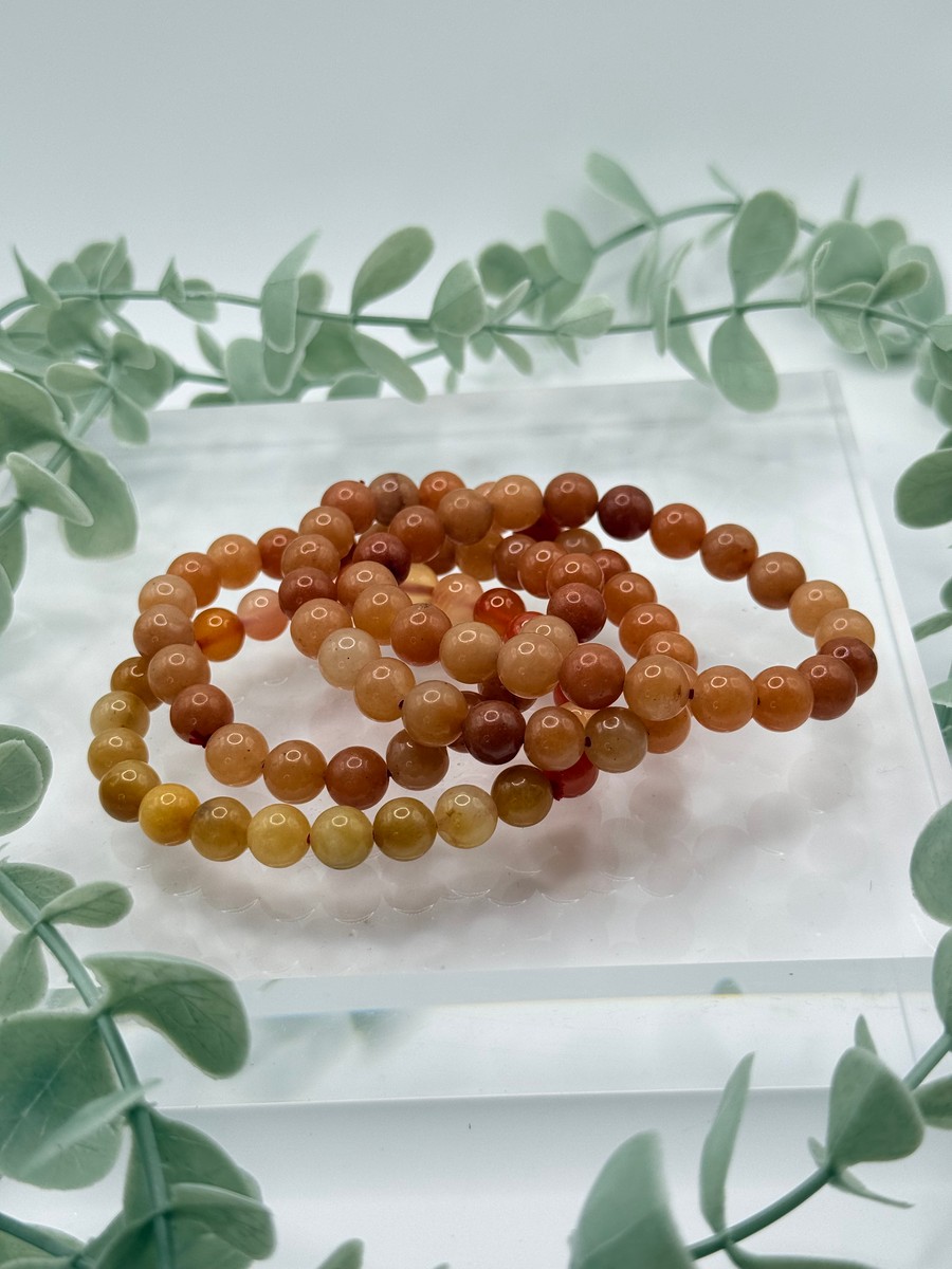8mm Carnelian - Orange Bracelet