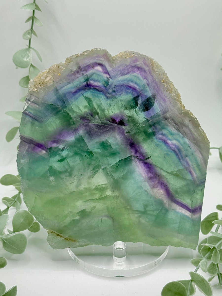 Rainbow Fluorite Slice
