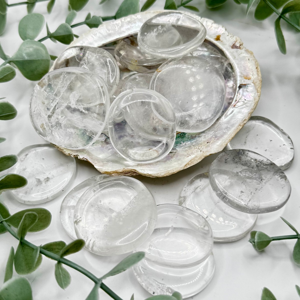 Clear Quartz Flat Worry Stone