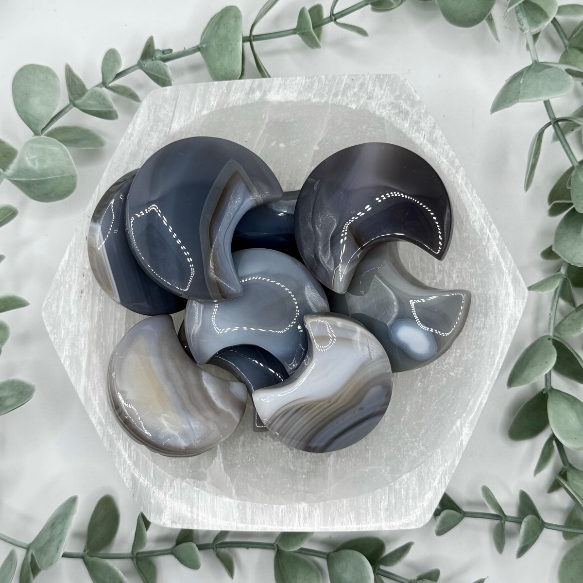 Agate Moon Carving - Small