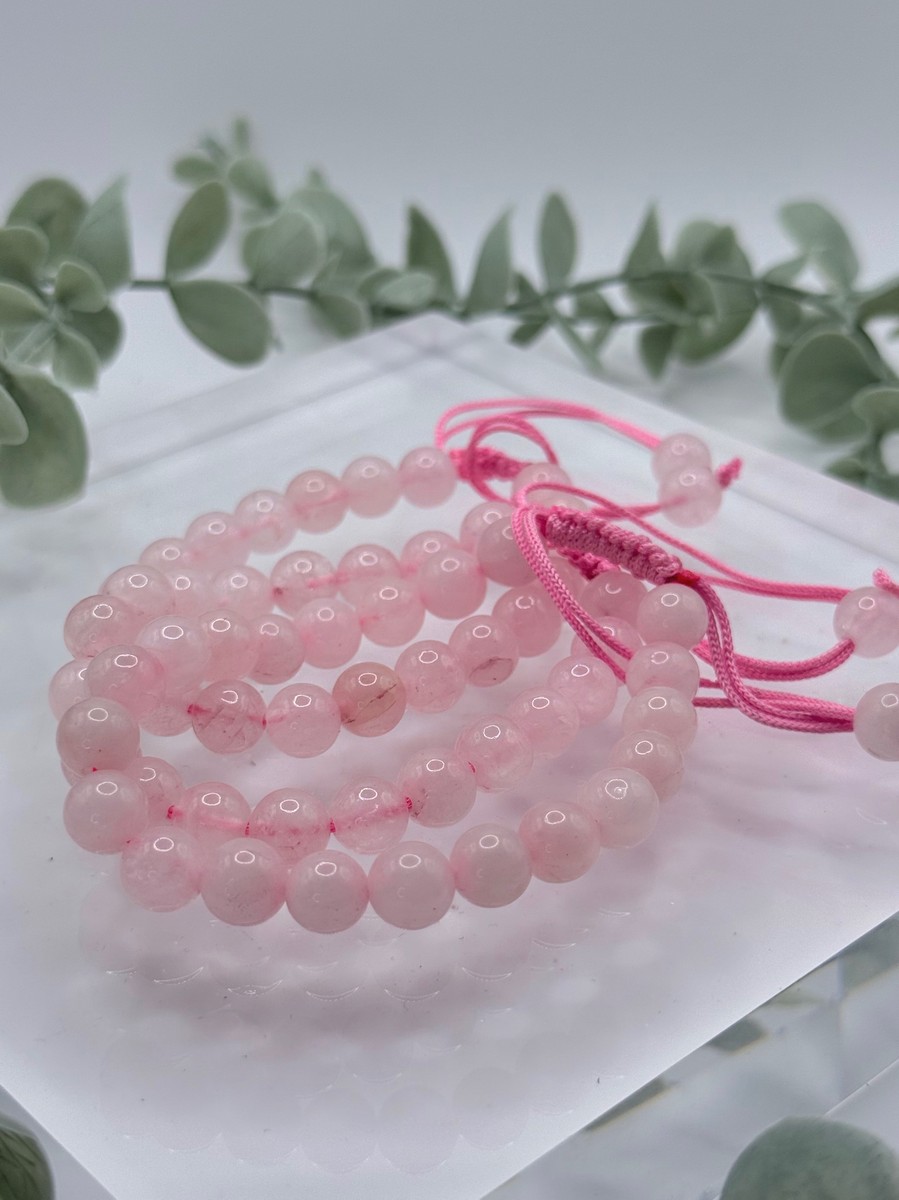 8mm Rose Quartz Adjustable Bracelet