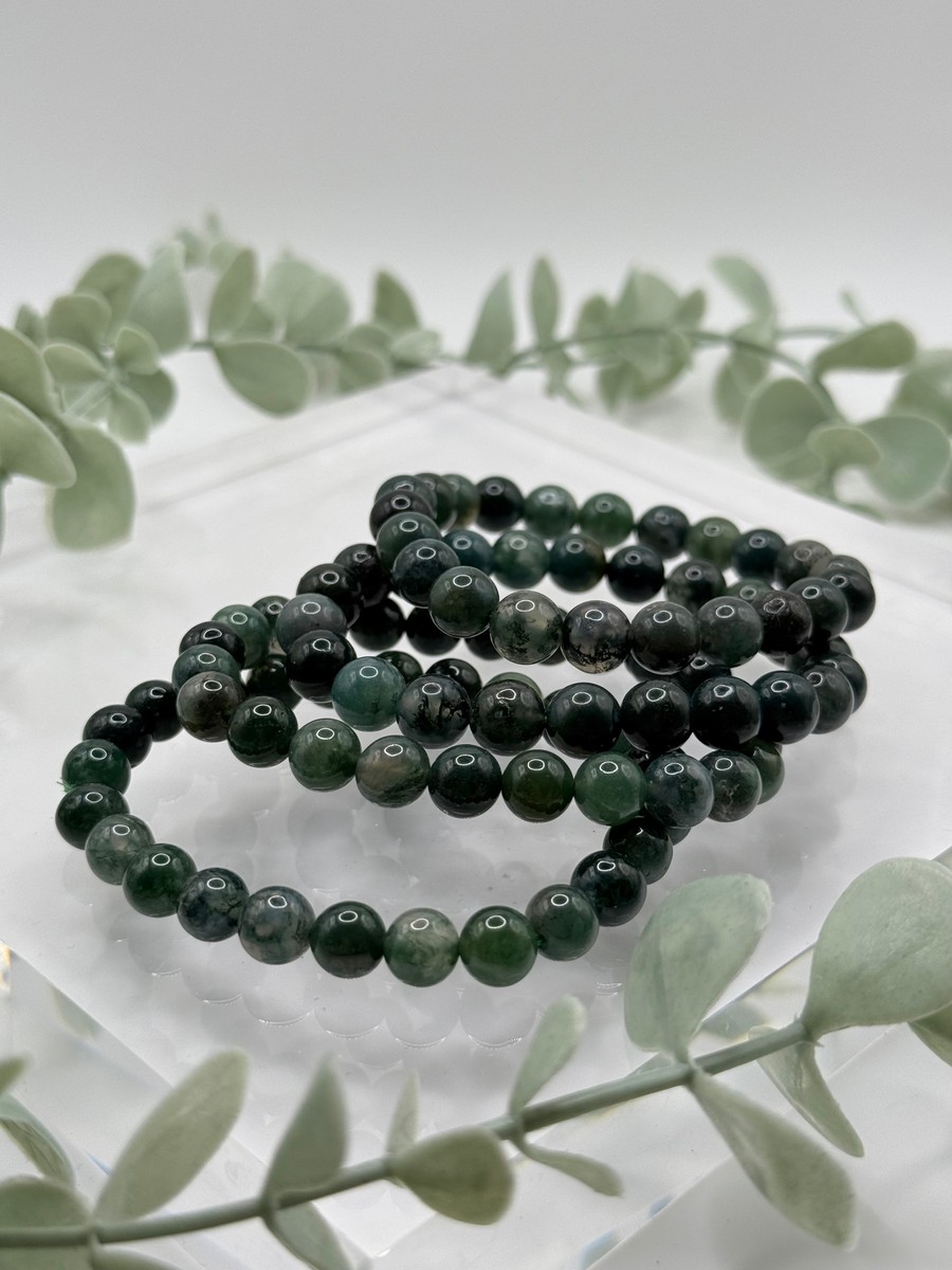 8mm Moss Agate Bracelet