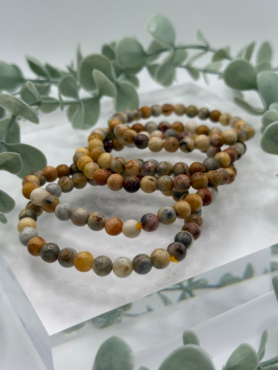 6mm Crazy Lace Agate Bracelet