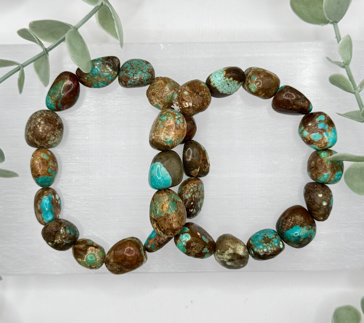12mm Nevada Tumbled Turquoise Bracelet