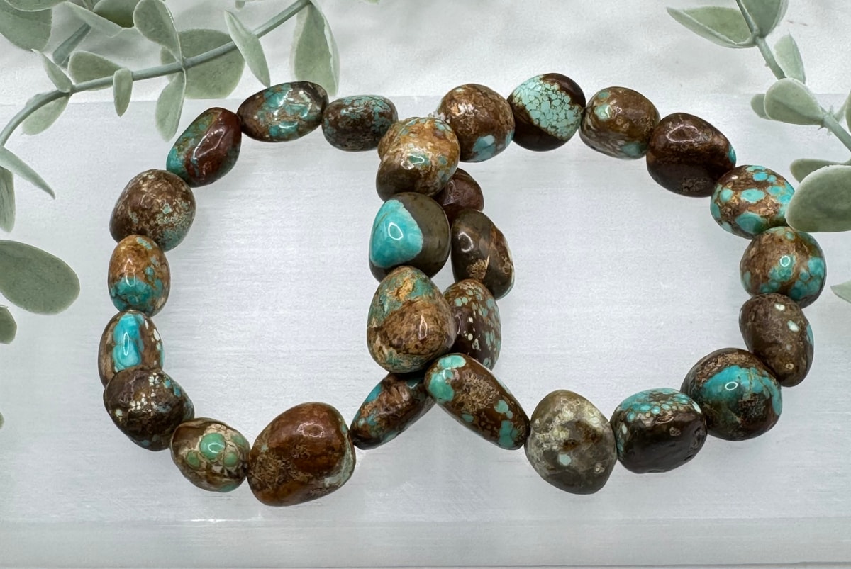 12mm Nevada Tumbled Turquoise Bracelet