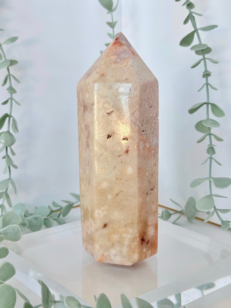 Pink Amethyst Flower Agate Tower