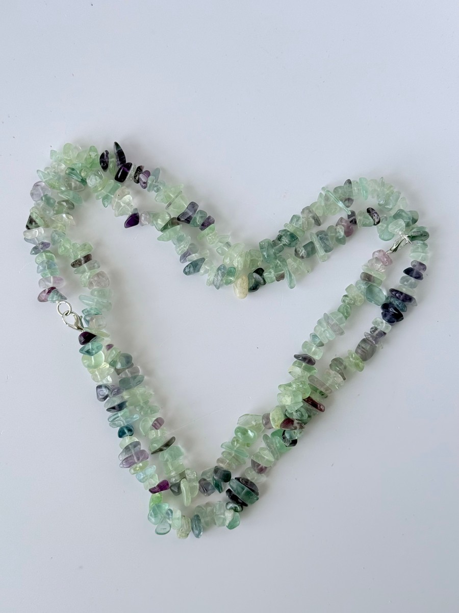Rainbow Fluorite Chip Necklace - 18"