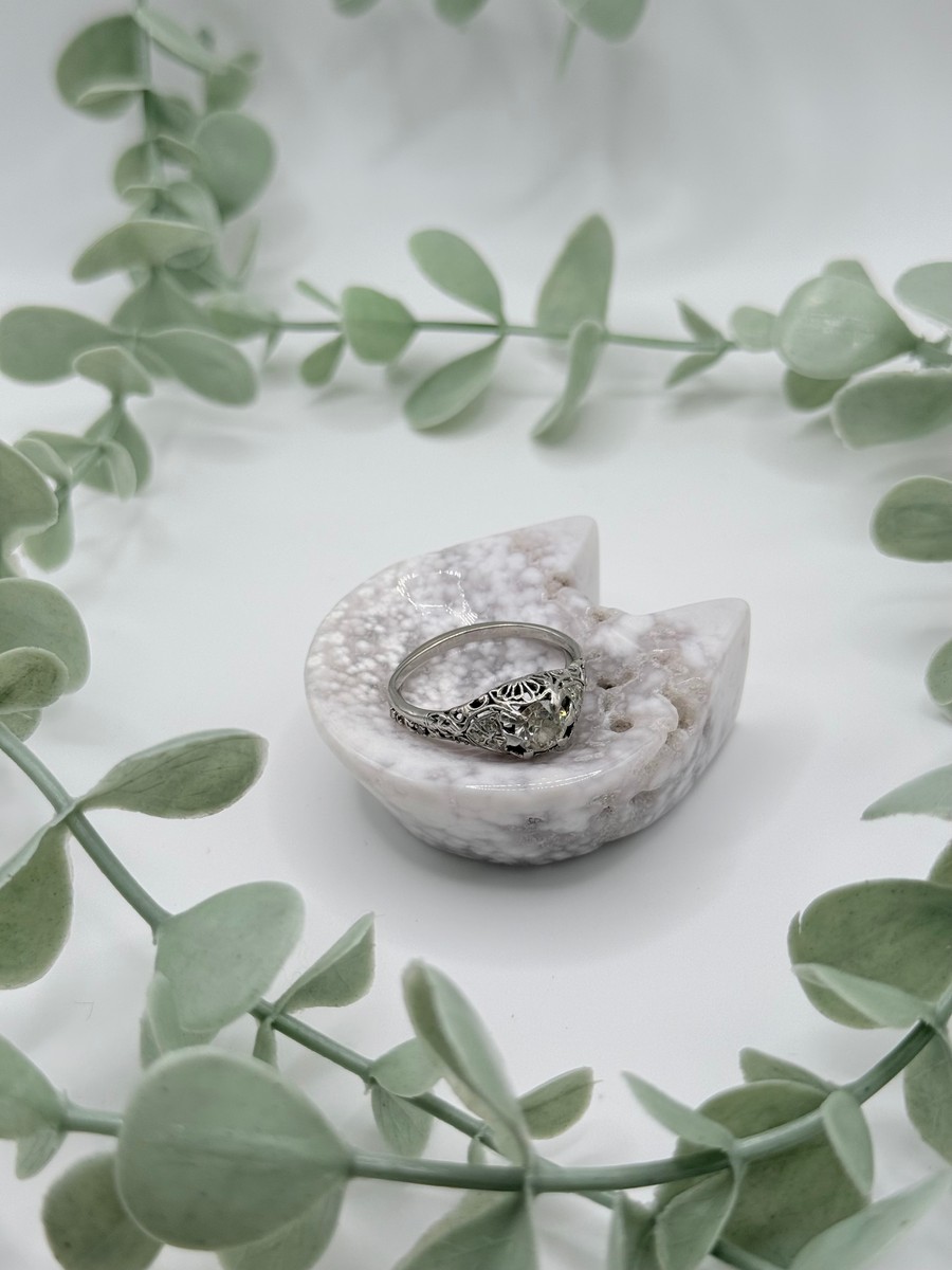 Flower Agate Cat Head Ring Dish/Sphere Stand