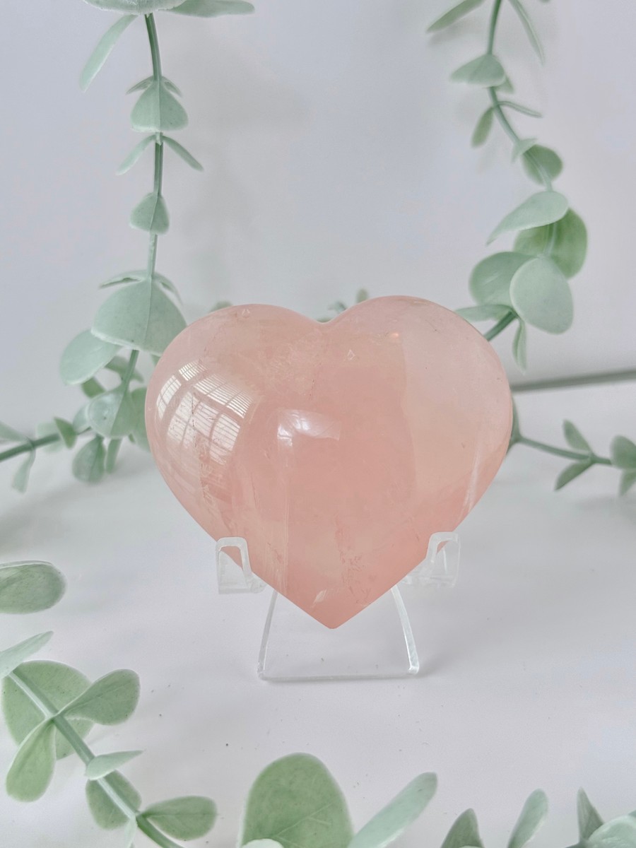 Rose Quartz Heart Carving