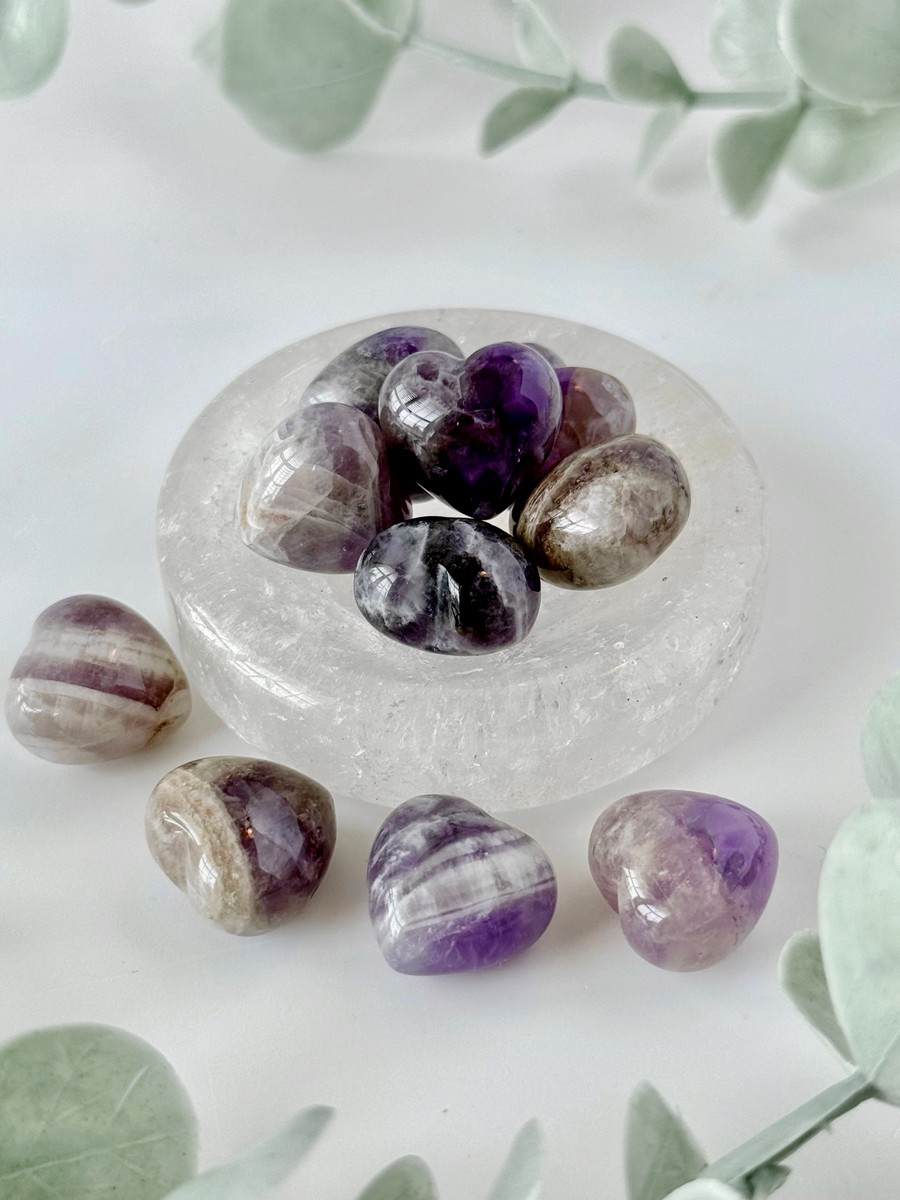 Chevron Amethyst Mini Heart