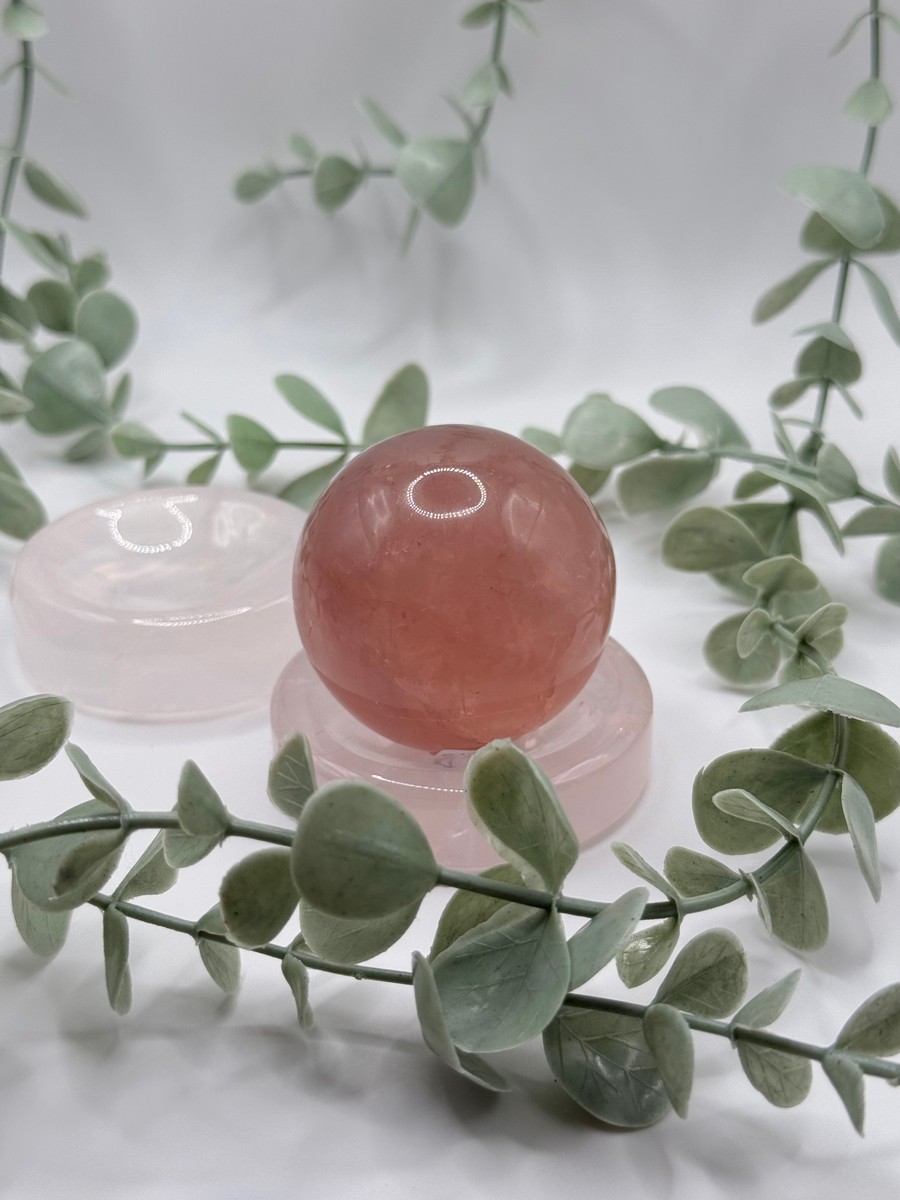 Girasol Rose Quartz sphere holder/bowl