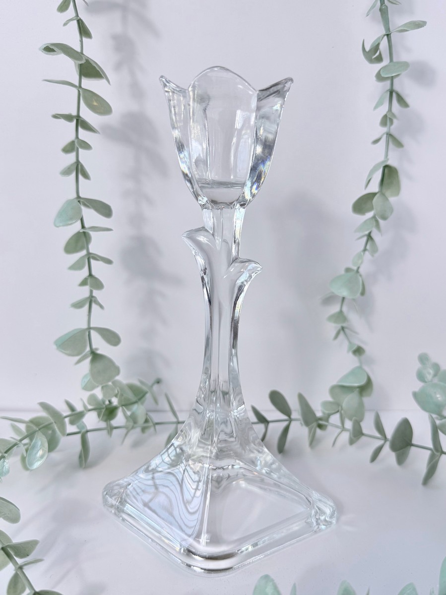 Elegant 24% Lead Crystal Tulip Candle/Sphere Holder