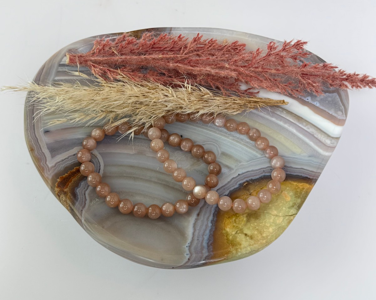 7mm Peach Moonstone Bracelet