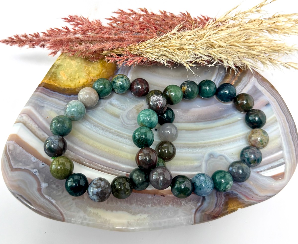 10mm Moss Agate Bracelet