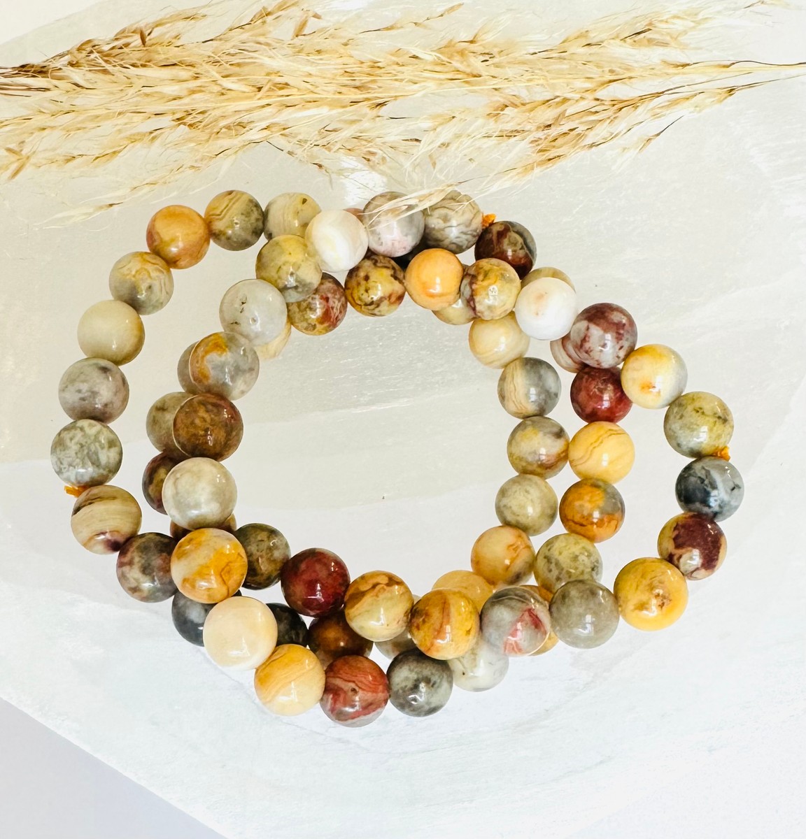 8mm Crazy Lace Agate Bracelet