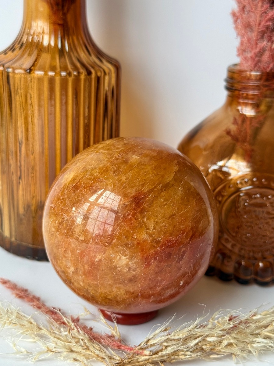 Golden Healer & Fire Quartz Sphere