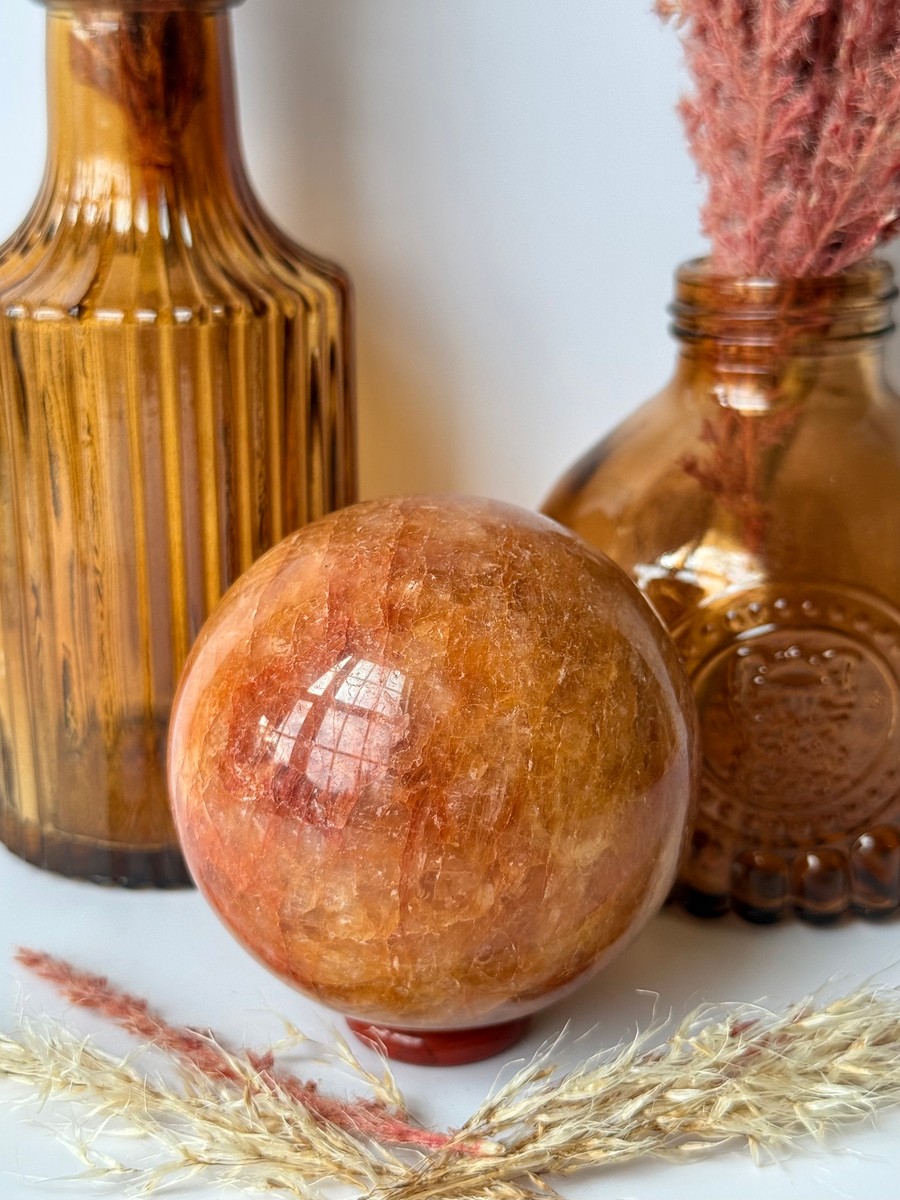 Golden Healer & Fire Quartz Sphere