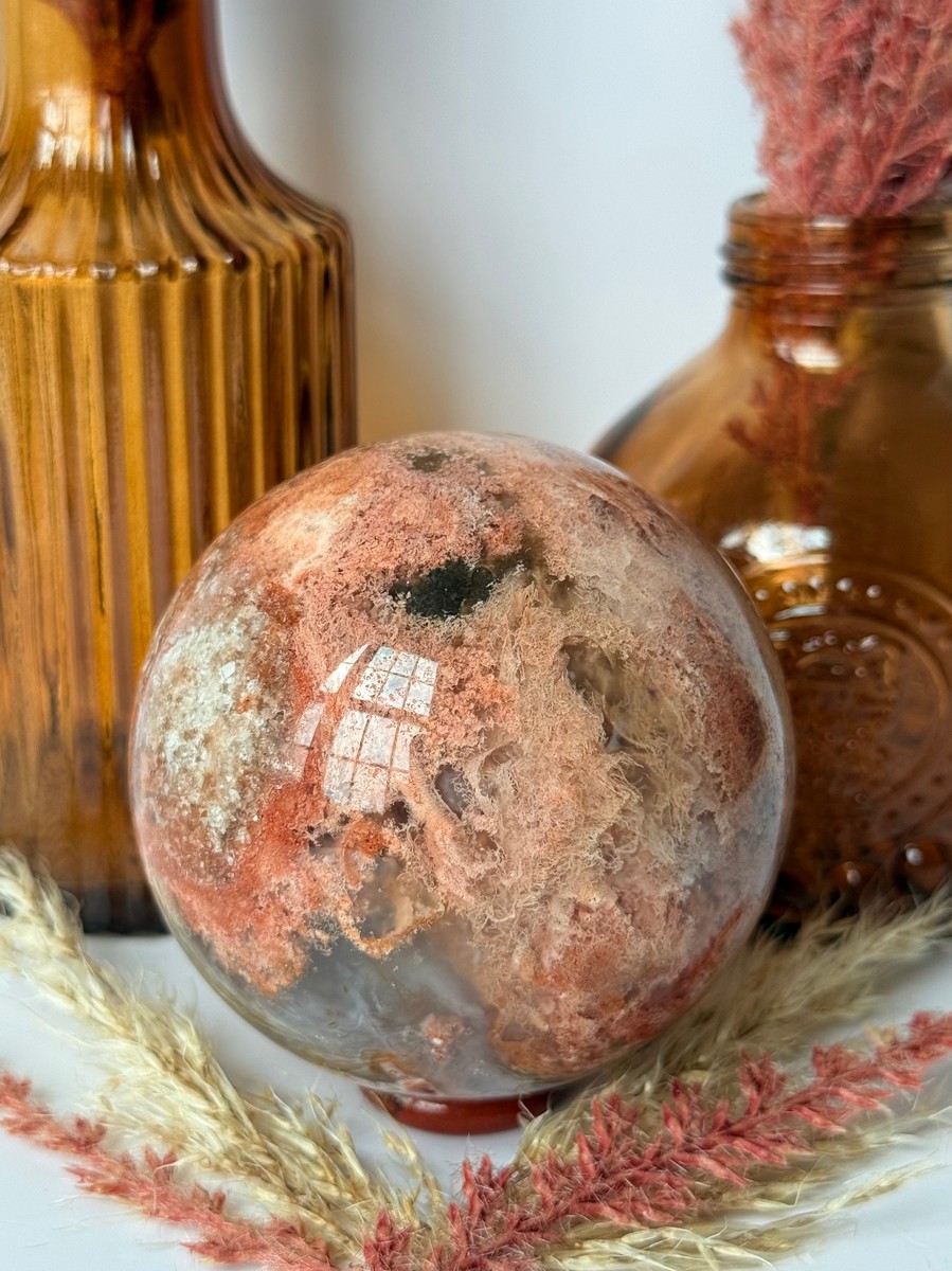 Red Moss Agate Sphere