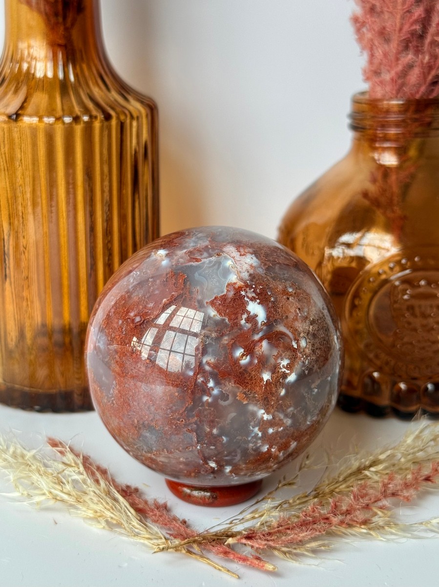 Red Moss Agate Sphere