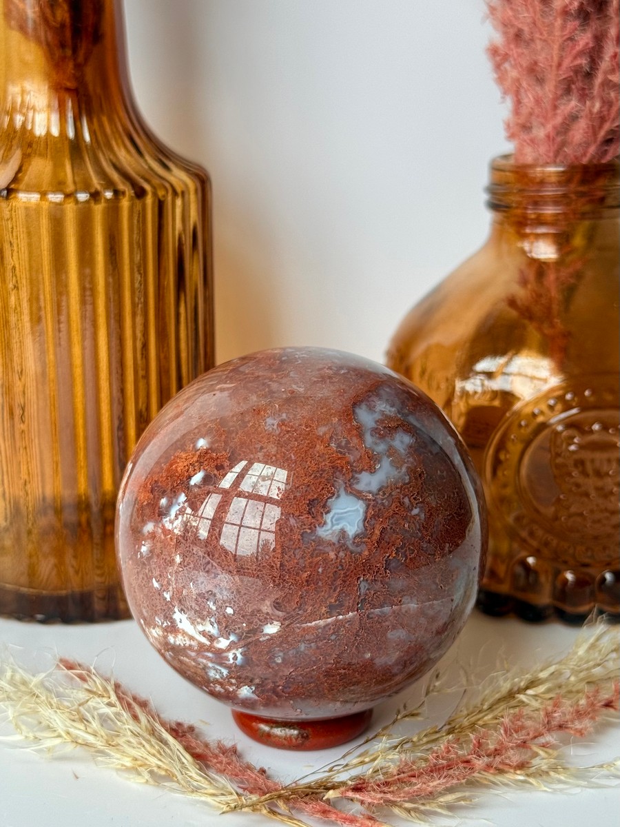 Red Moss Agate Sphere