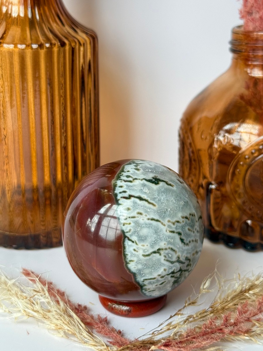Moss Agate & Jasper Sphere