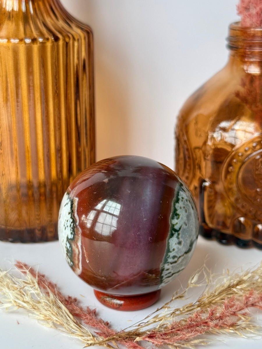 Moss Agate & Jasper Sphere