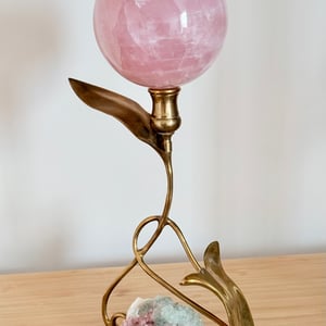 Vintage brass sphere holder