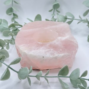 Brazilian Rose Quartz Candle Holder