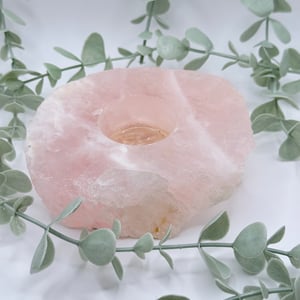 Brazilian Rose Quartz Candle Holder