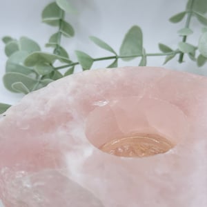 Brazilian Rose Quartz Candle Holder
