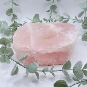 Brazilian Rose Quartz Candle Holder