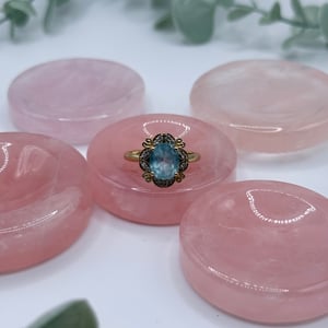 Rose Quartz Ring Dish/Sphere Stand