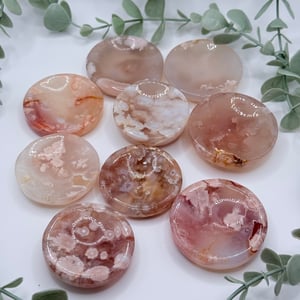 Flower Agate Ring Dish/Sphere Stand (Warm Tone)