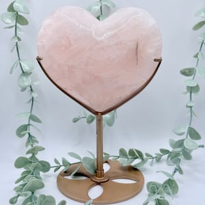 XL Rose Quartz Heart On Stand