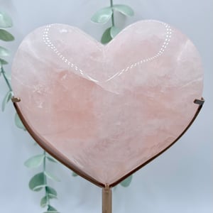 XL Rose Quartz Heart On Stand