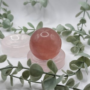 Girasol Rose Quartz sphere holder/bowl