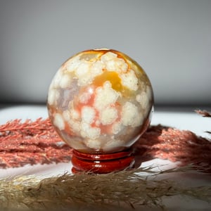 Carnelian and Flower Agate Sphere