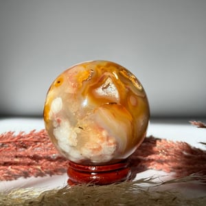 Carnelian and Flower Agate Sphere