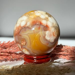 Carnelian and Flower Agate Sphere