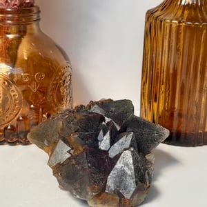 Hematite On Amethyst Cluster