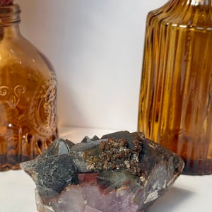 Hematite On Amethyst Cluster