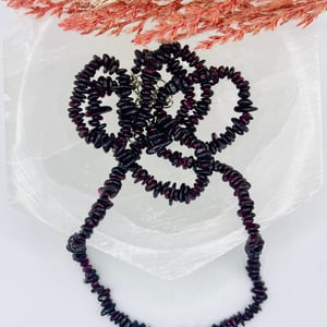 Deep Red Garnet Chip Bead Necklace
